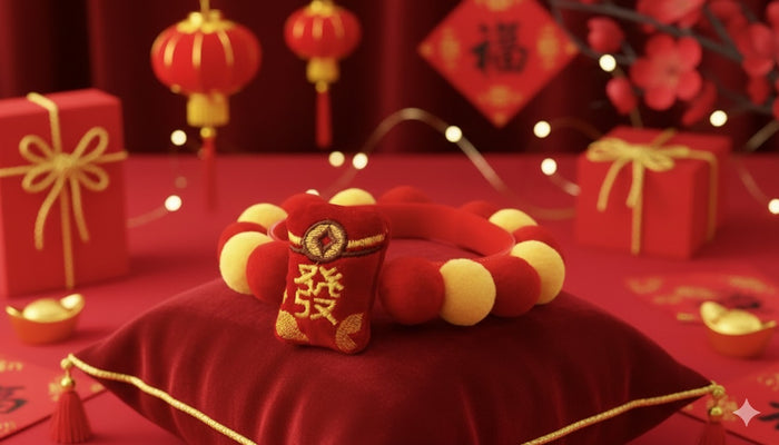 Chinese New Year festive pet collar accessory