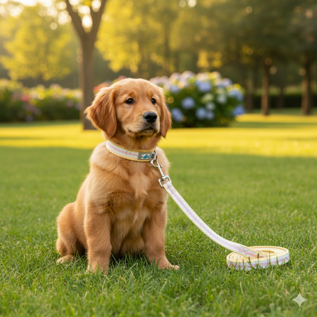 1.5 meter dog leash in three colors matching set with collar
