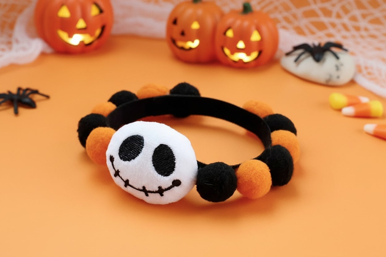 Skeleton plush Halloween pet collar accessory